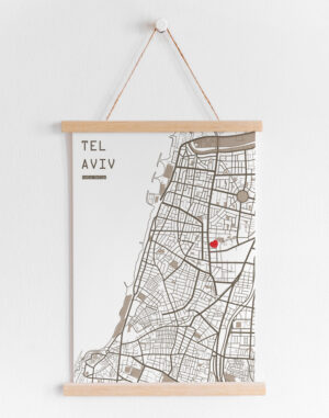 Tel Aviv Map brown- sale